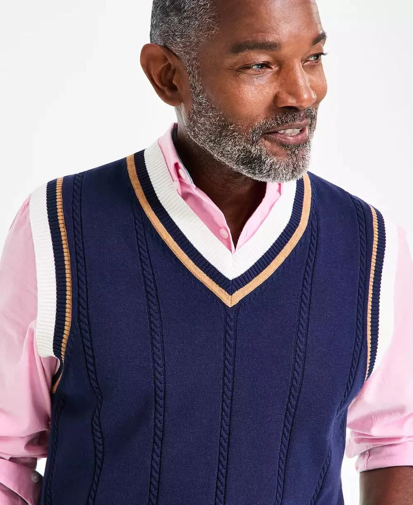 Club Room Men's Regular-Fit Colorblocked Mini Cable-Knit Sweater Vest, Exclusively at Macy's 3
