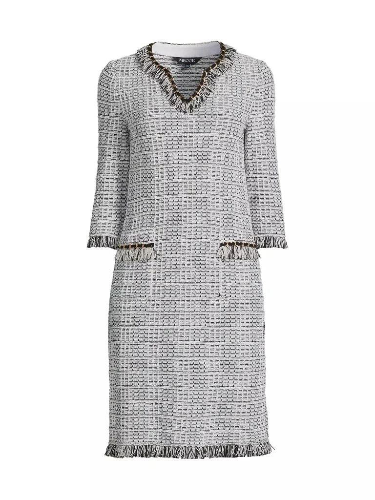 Misook Chain & Fringe-Trim Knit Heritage-Fit Shift Dress 1