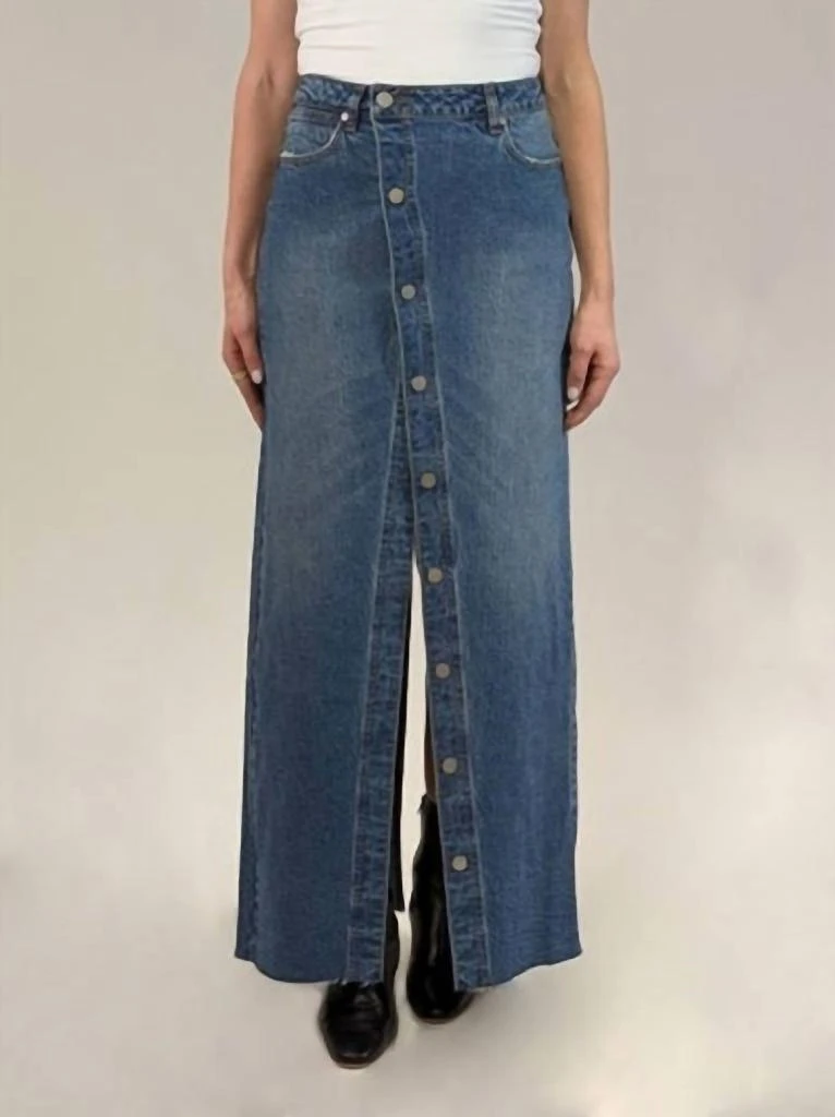 Habitual Button Down Maxi Denim Skirt 1