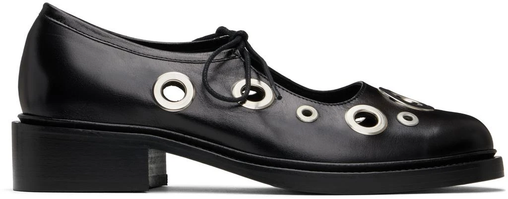 Nicole Saldaña Black Fabiana Eyelet Loafers 1