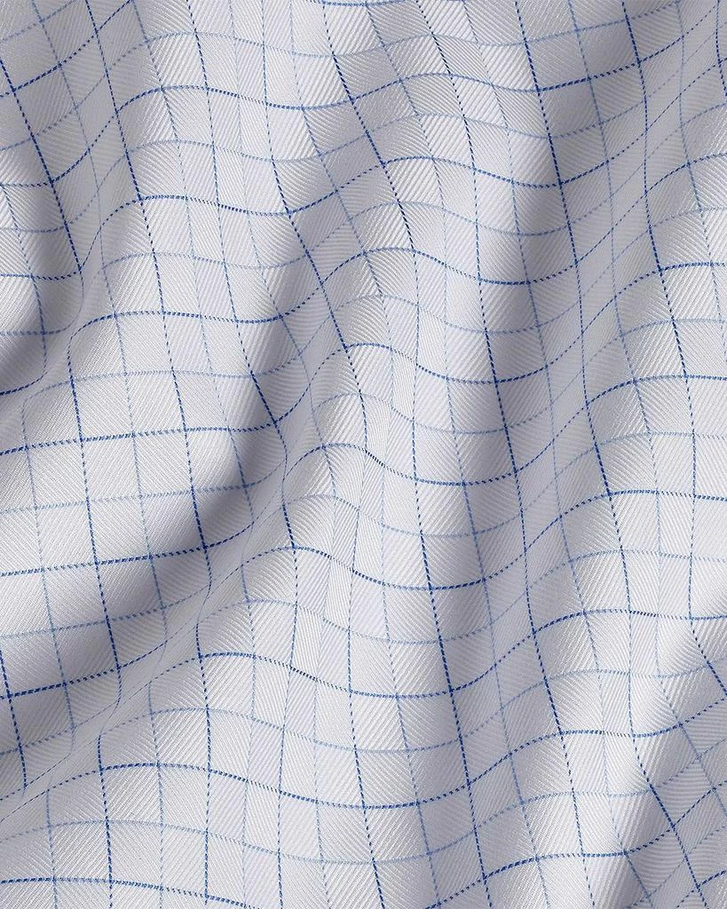 David Donahue Trim Fit Herringbone Check Dress Shirt 3