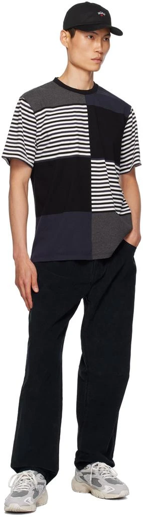 Noah Navy & Black Patchwork T-Shirt 4