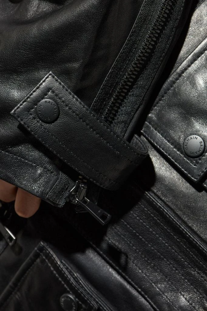Balmain Balmain Oversized Leather Jacket 4