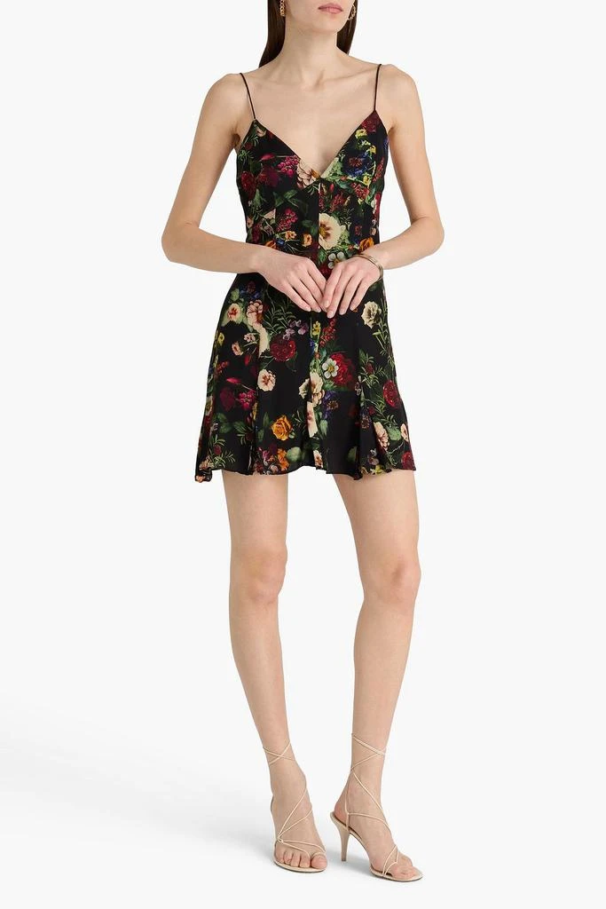 Alice + Olivia Julietta floral-print sateen mini slip dress 2