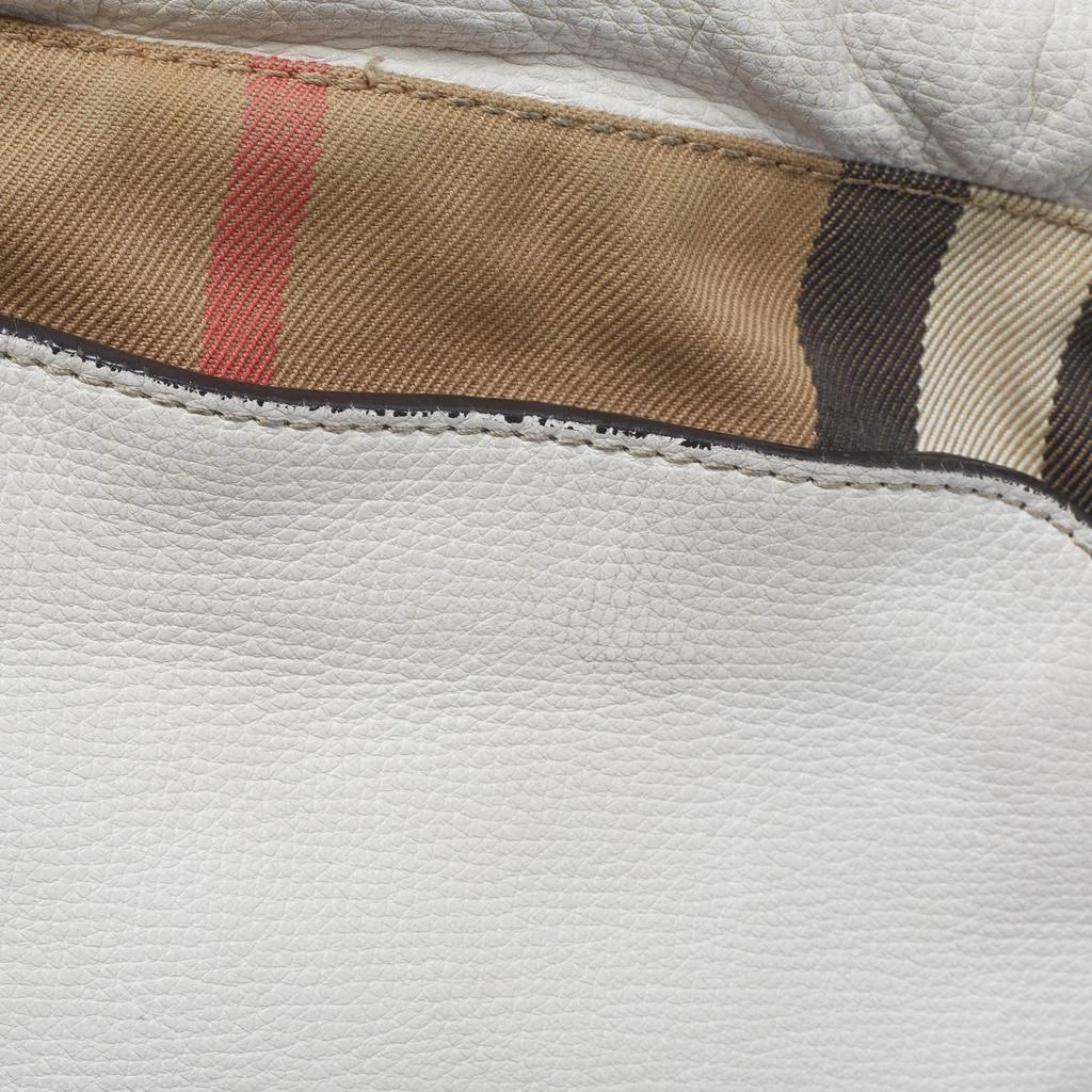 Burberry Burberry White/Beige Leather and House Check Canvas Little Crush Crossbody Bag 6