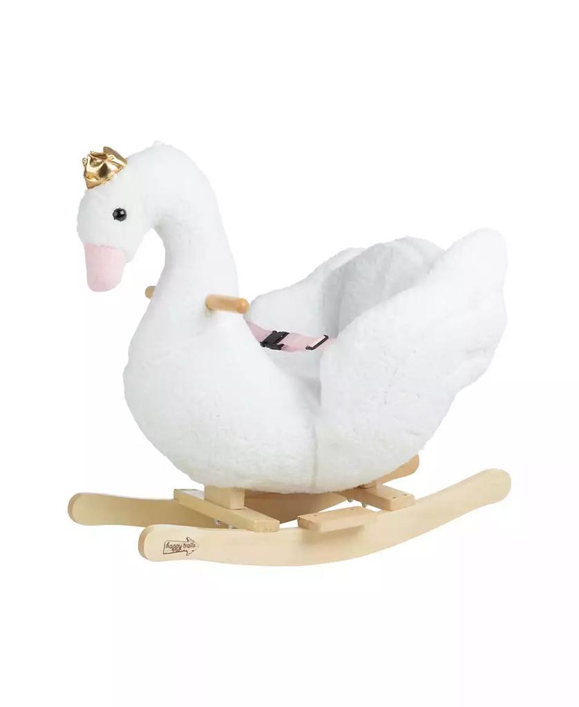 Trademark Global Happy Trails Swan Plush Rocking Horse
