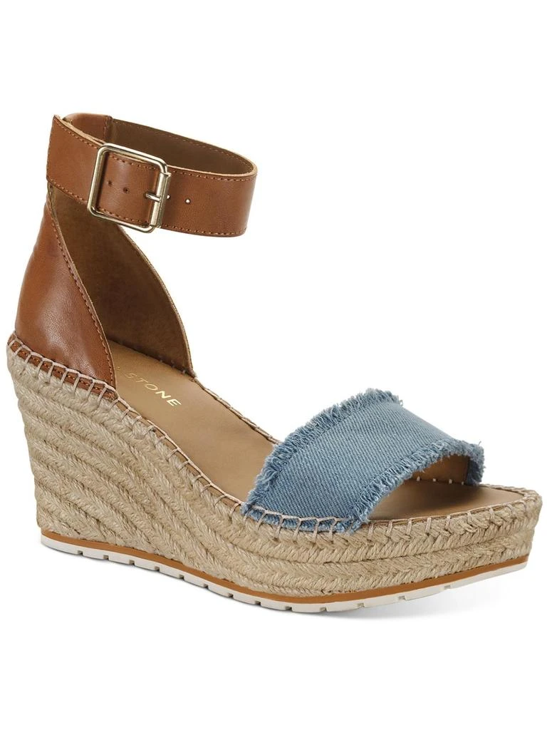 Sun + Stone Sammi  Womens Covered Wedge Ankle Strap Espadrilles 6