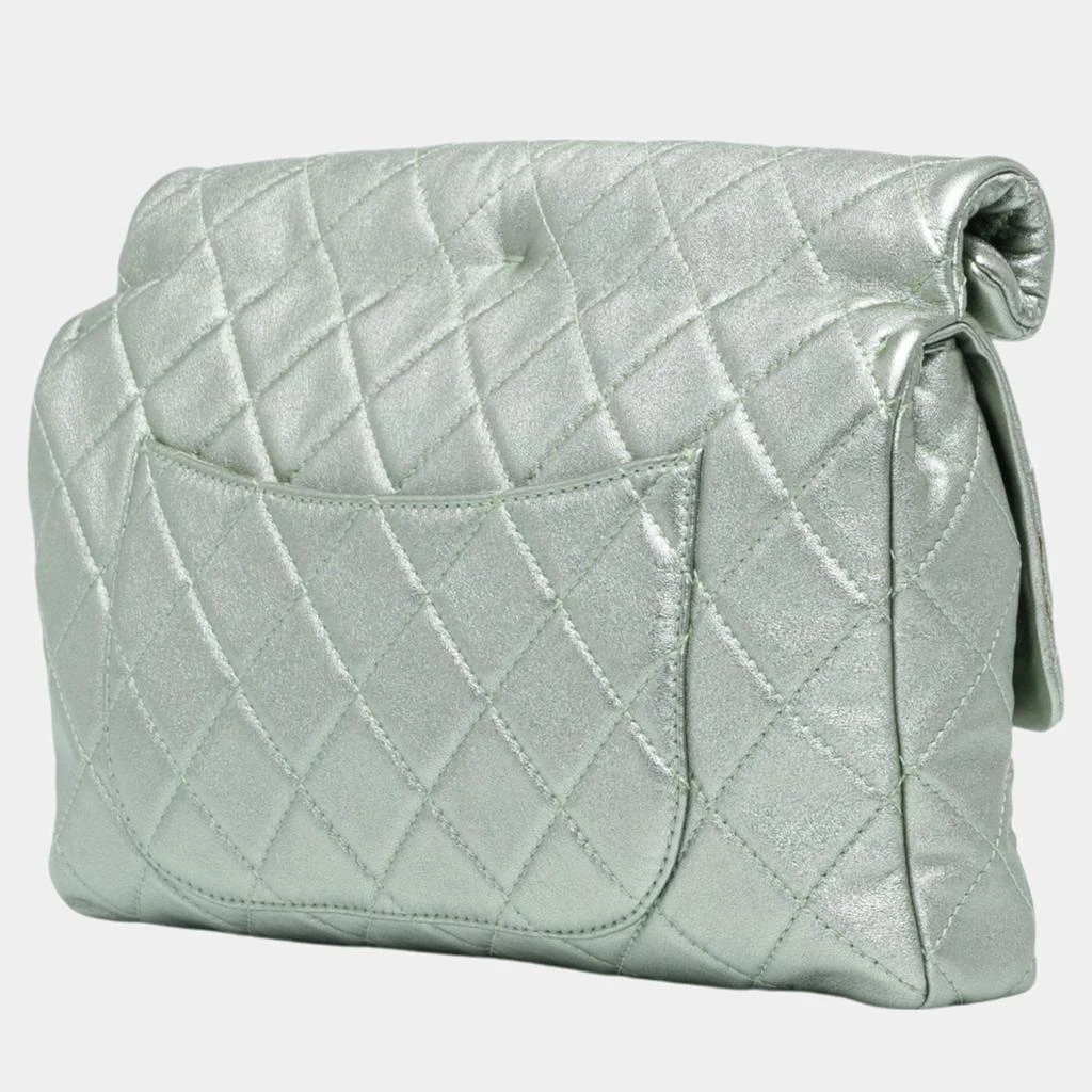 Chanel Chanel Silver Reissue 2.55 Metallic Calfskin Roll Clutch 2