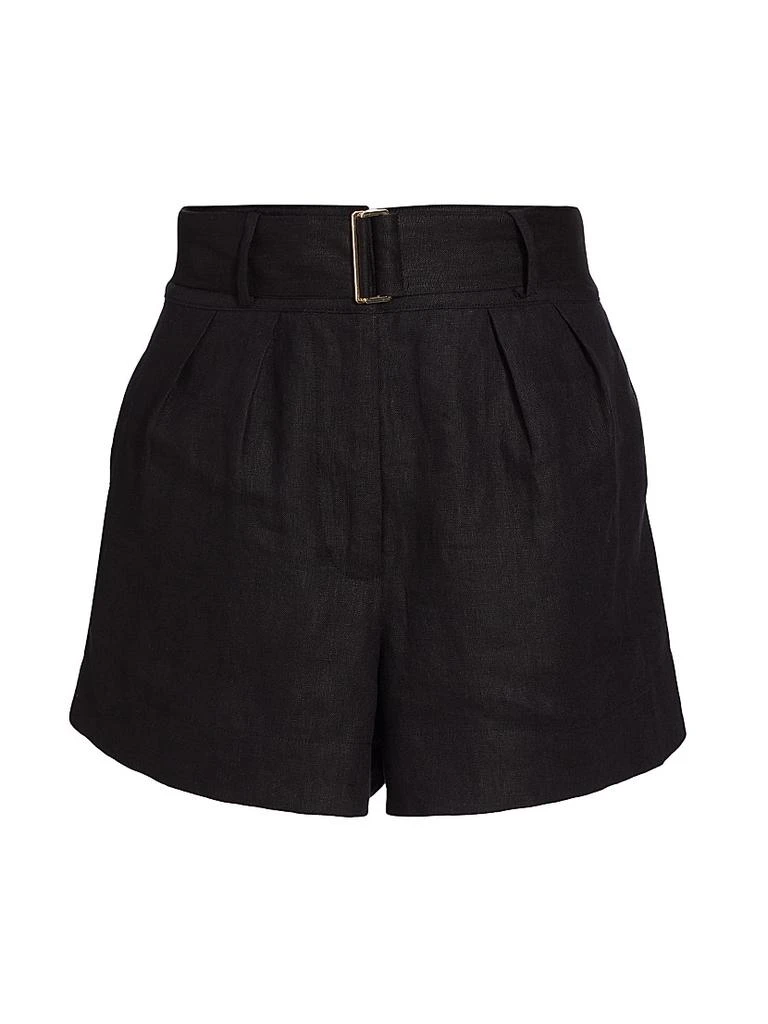 Hevron Zinna Belted Linen Shorts 1