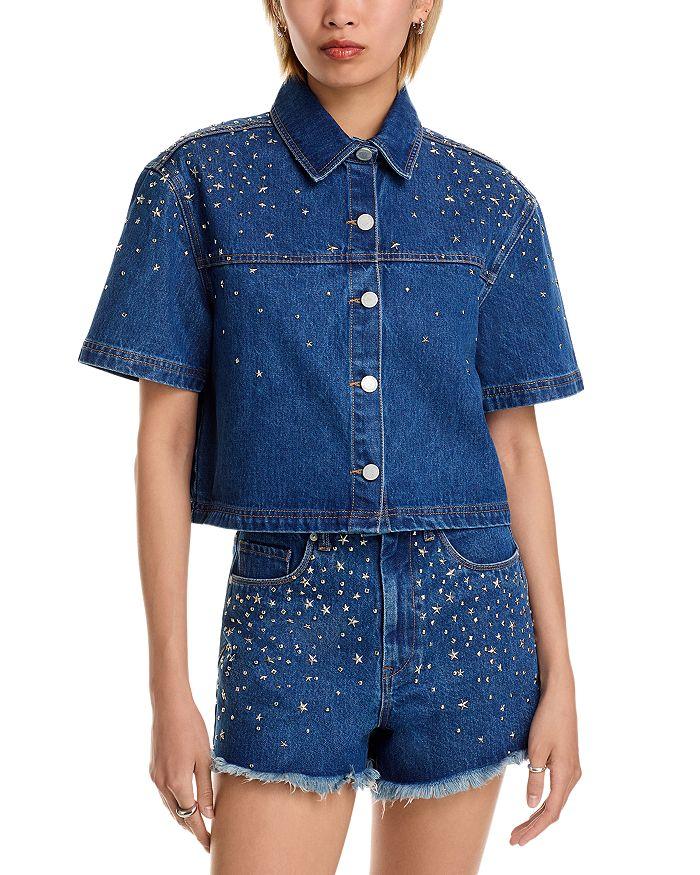 Blank NYC Silver Dreams Cropped Denim Shirt