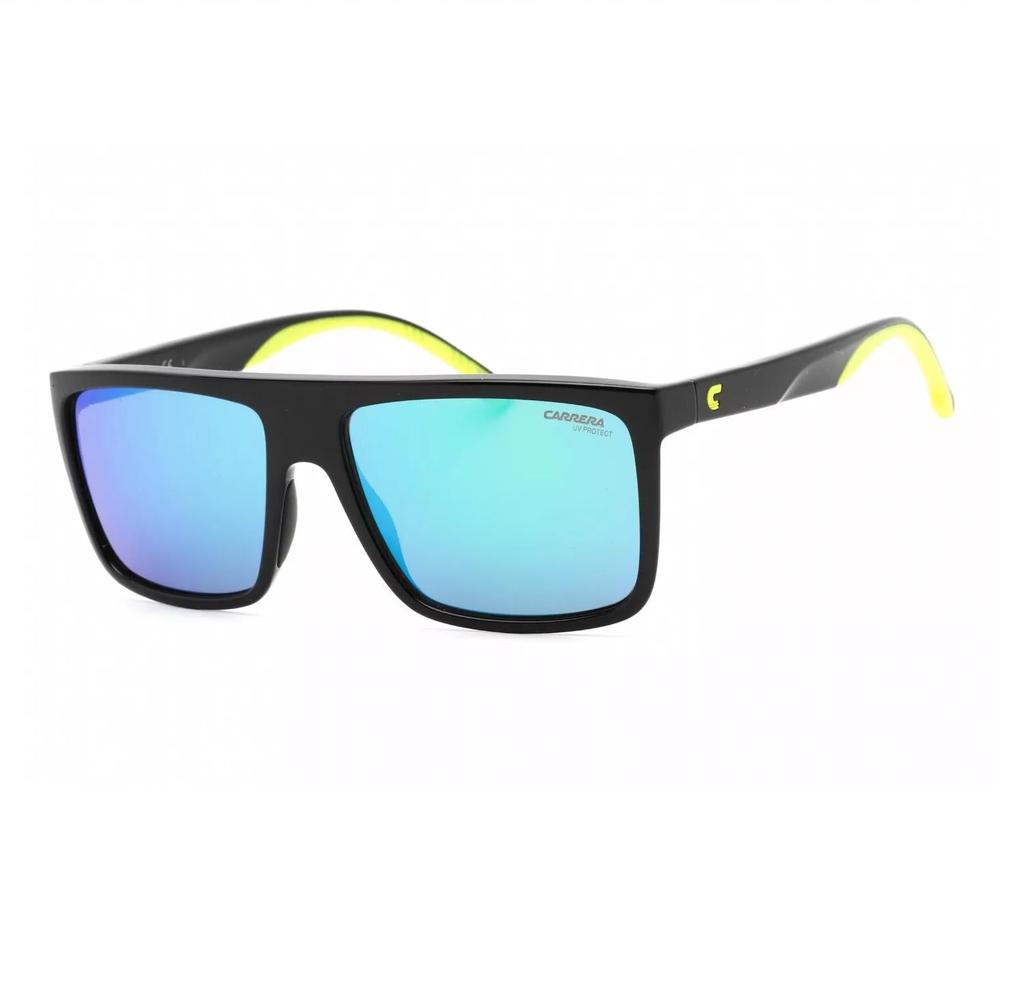 Carrera Men's 8055/s Sunglasses In Black Green / Grey With Green Mirrored