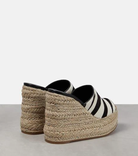 Christian Louboutin Ariella zebra-print calf hair espadrille wedges 3