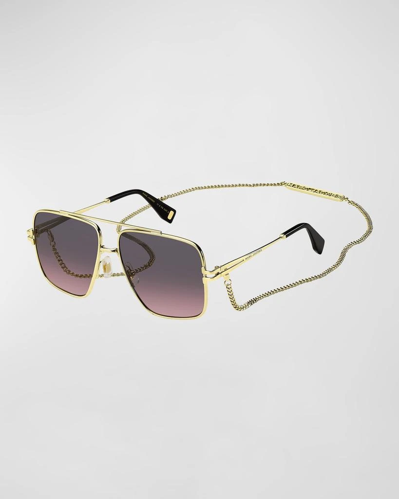 Marc Jacobs Chain Metal & Plastic Aviator Sunglasses 1