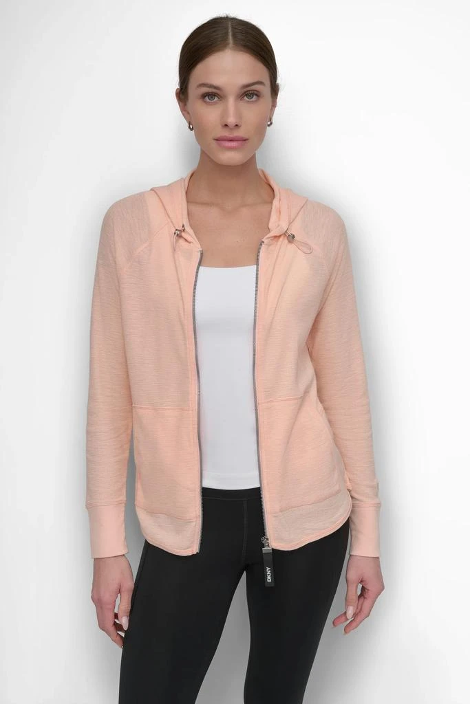DKNY SLUB WAFFLE KNIT HOODIE 1