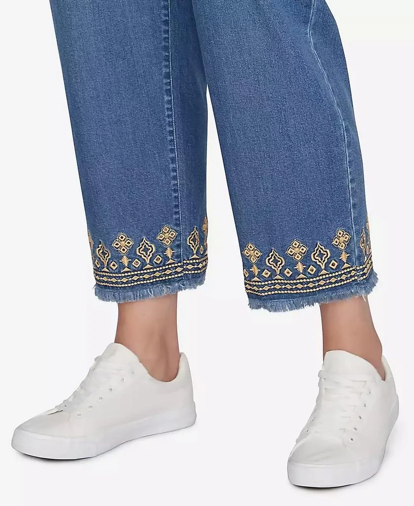 Ruby Rd. Plus Size Denim Embroidered Ankle Pants 3