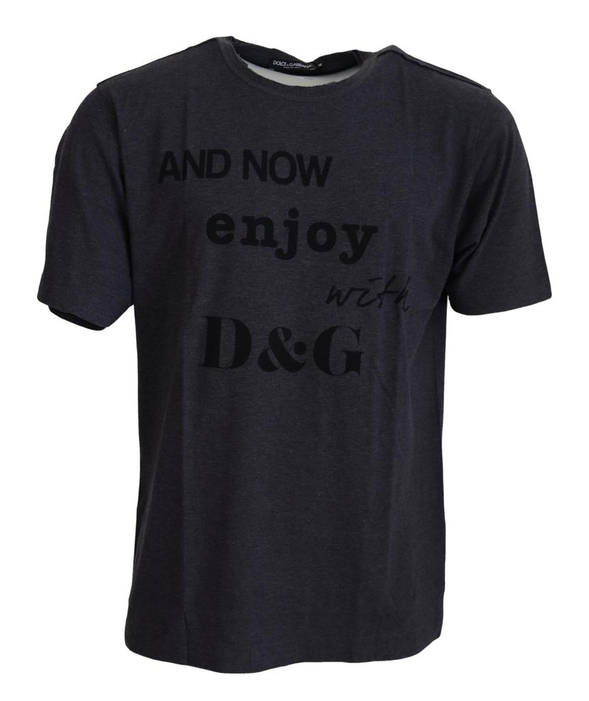 Dolce & Gabbana Dolce & Gabbana Gray Crewneck Cotton Short Sleeve  T-shirt