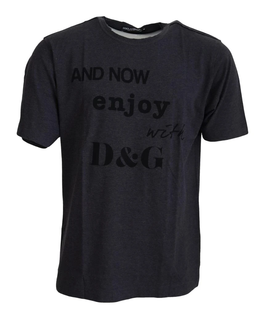 Dolce & Gabbana Dolce & Gabbana Gray Crewneck Cotton Short Sleeve  T-shirt 1