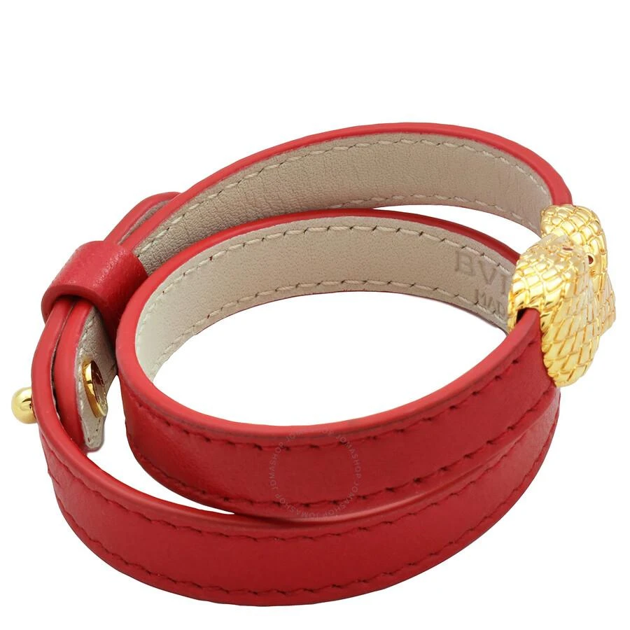 BVLGARI Red Serpenti Forever Leather Bracelet 2
