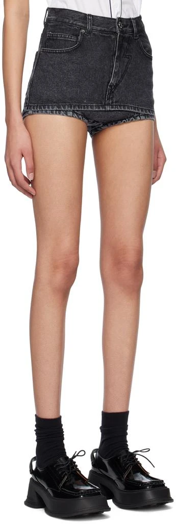 pushBUTTON SSENSE Exclusive Black Denim Skort 2