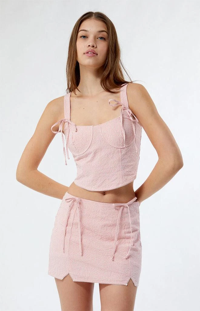 LA Hearts Gingham Bustier Top 1