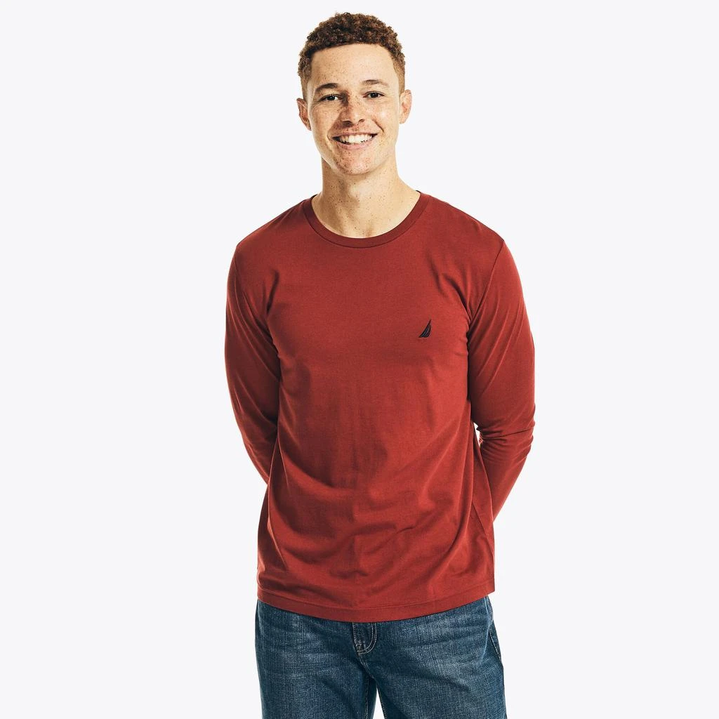 Nautica Mens Crewneck Long-Sleeve T-Shirt 1