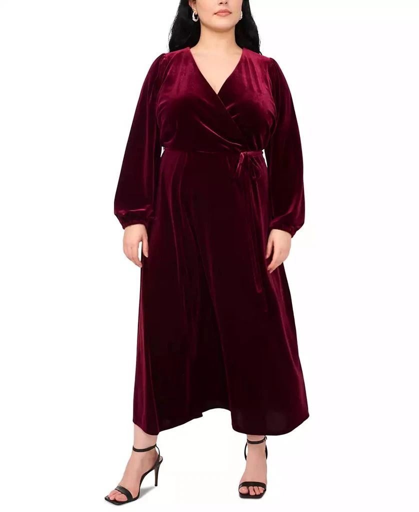 MSK Plus Size Velvet Fit & Flare Maxi Dress 1