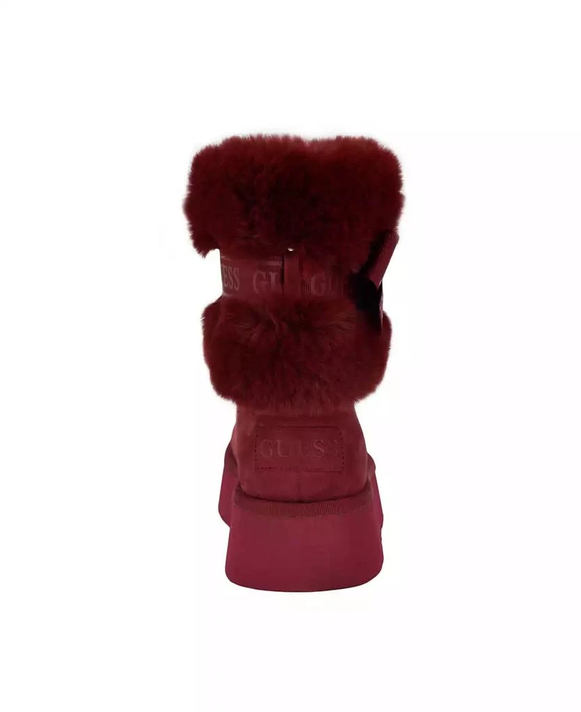 GUESS Women's Denla Cold Weather Faux Fur Cozy Booties 3