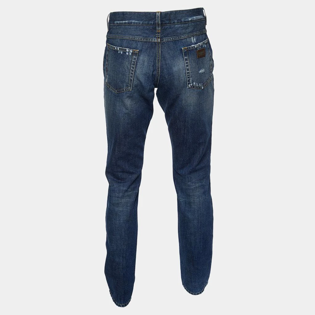 Dolce & Gabbana Dolce & Gabbana Blue Distressed 14 Gold Jeans Waist 37" 2