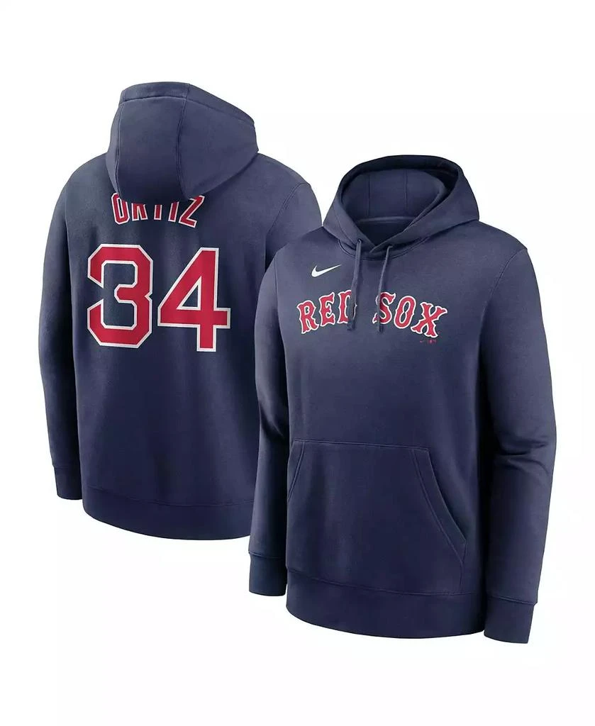 NIKE Men's David Ortiz Navy Boston Red Sox Player Name & Number Club Pullover Hoodie 1
