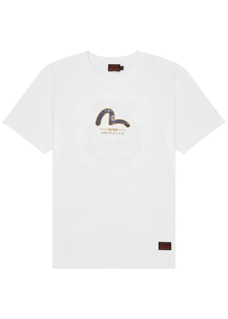 EVISU Logo-embroidered cotton T-shirt 1