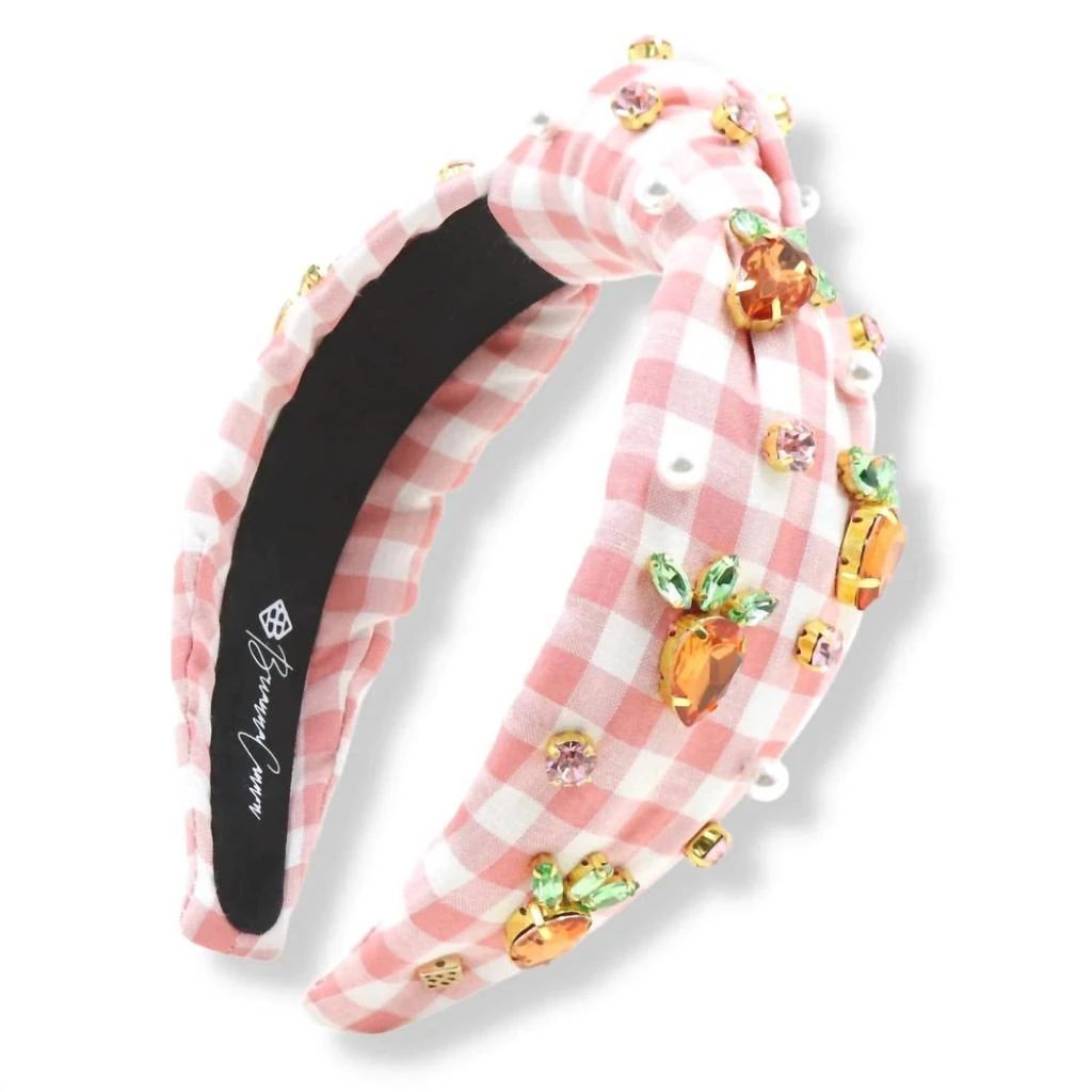 NEW BRIANNA CANNON xoxo charm headband in pink Brianna Cannon Hot Pink Velvet Headband w/ Hand-Sewn Crystal  main image 3