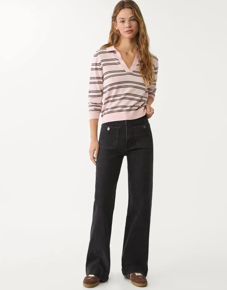 Stradivarius Stradivarius D77 minimalist jeans with pockets in washed black 1