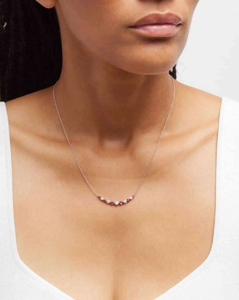 Neiman Marcus Diamonds 18K White Gold Round Ruby and Round Diamond GH/SI1 Smily Necklace 2