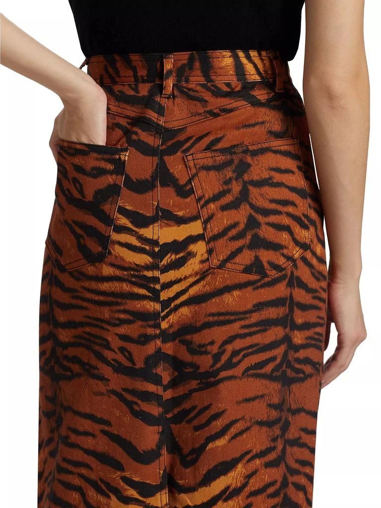 BruceGlen Tiger Denim Maxi Skirt 6