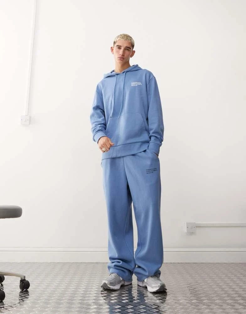 COLLUSION COLLUSION co-ordinates print hoodie in blue 4