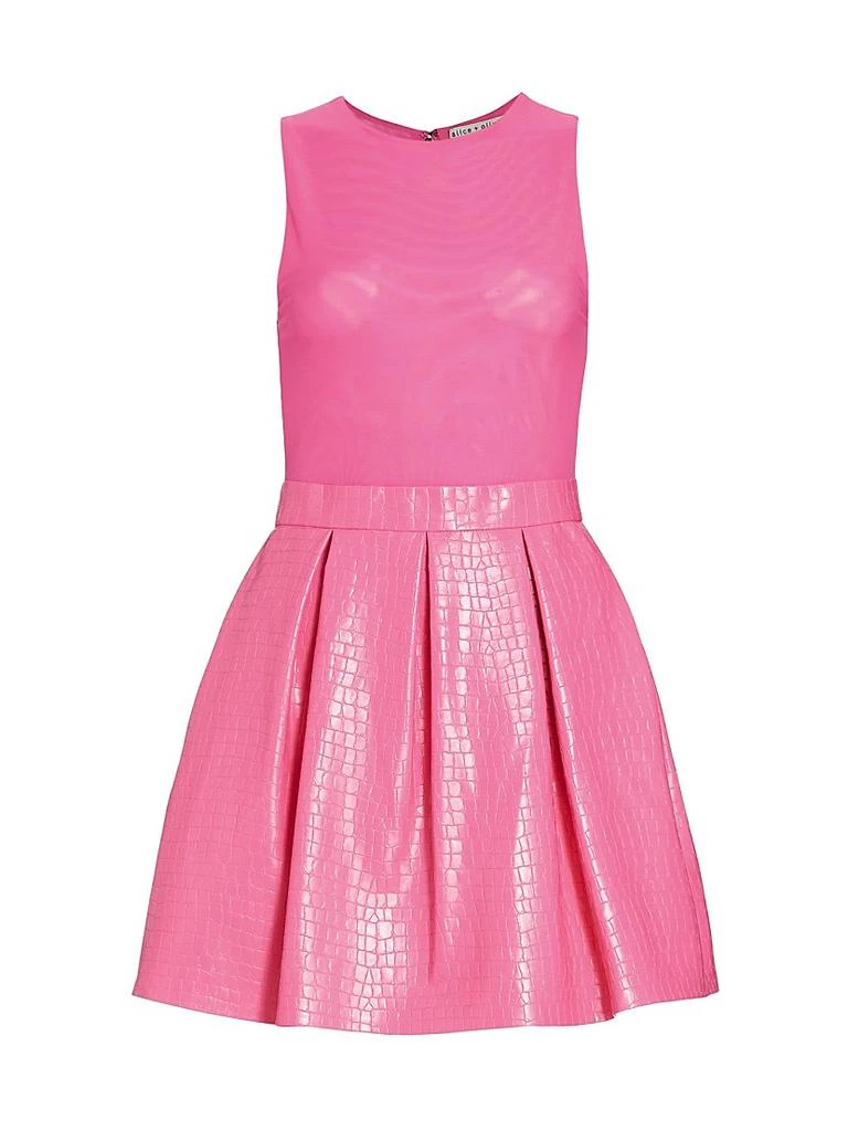 Alice + Olivia Chara Croc-Embossed Party Dress 1