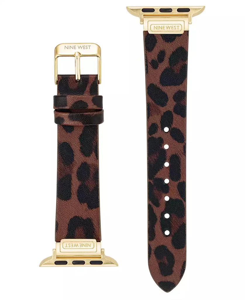 Nine West Women's Leopard Print Faux Leather Band designed for Apple Watch® 42mm (Series 10) & 38/40/41mm 3