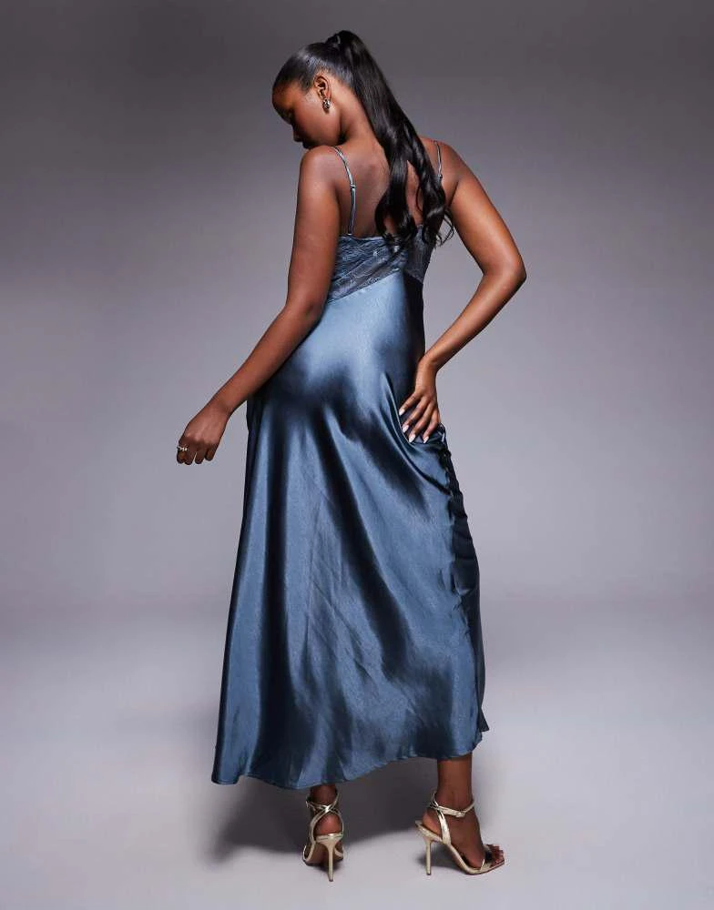 open lace back dress Nellie Anglaise Maxi Dress Blue main image 1
