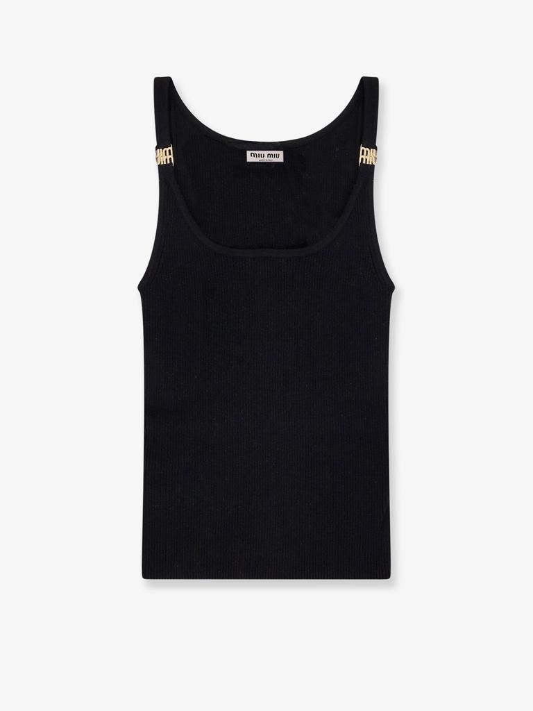 Miu Miu Viscose top with metal logo