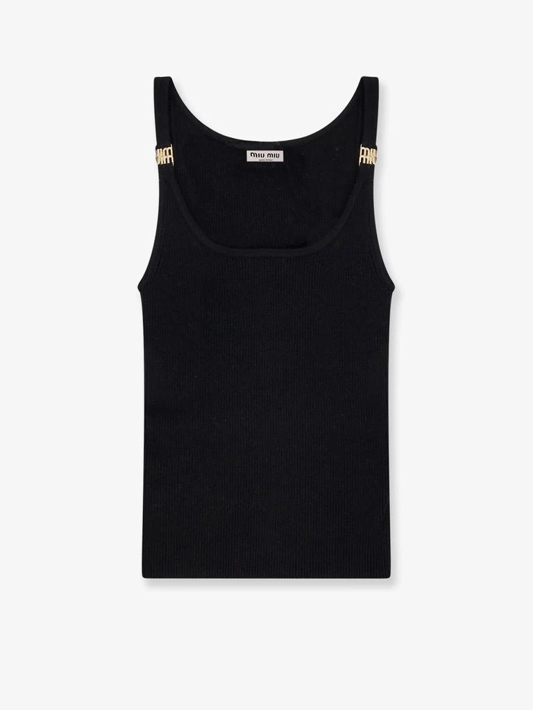 Miu Miu Viscose top with metal logo 1
