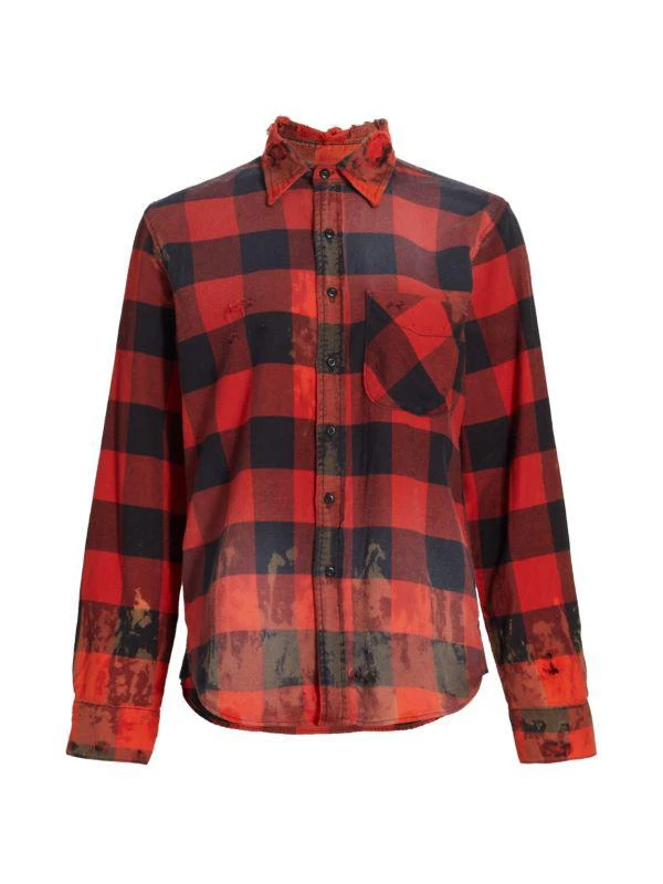 NSF Axel Distressed Plaid Shirt 6