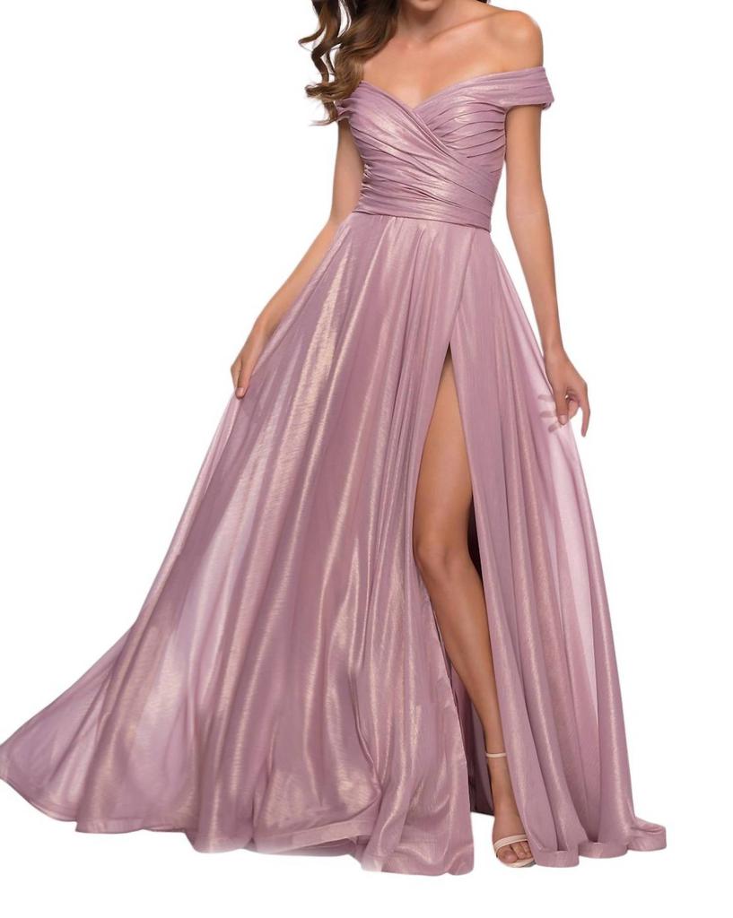 La Femme La Femme - Off Shoulder A-Line Gown