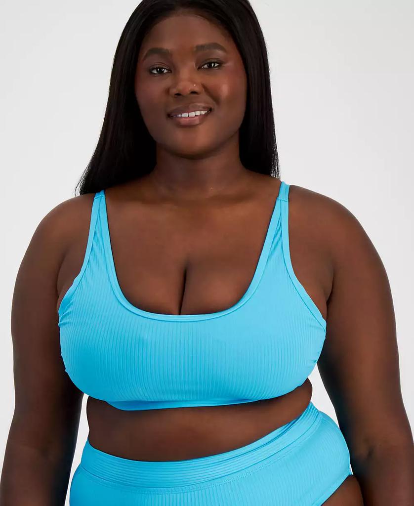 California Waves Salt + Cove Trendy Plus Size Ribbed Bralette Bikini Top, Created for Macy's