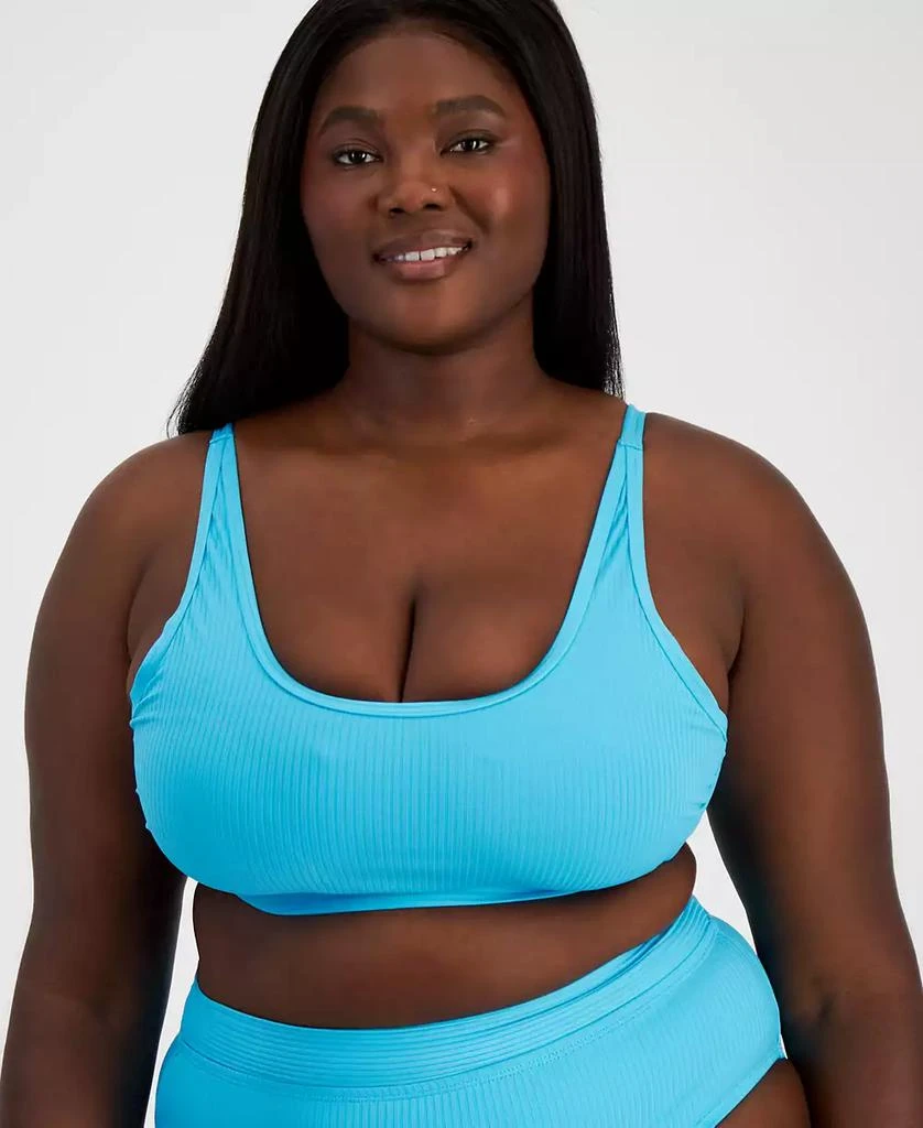 California Waves Salt + Cove Trendy Plus Size Ribbed Bralette Bikini Top, Created for Macy's 1