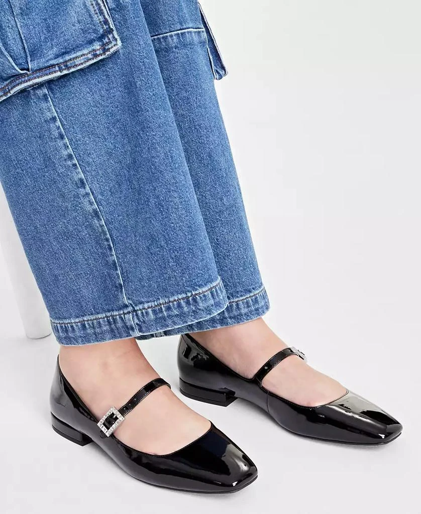 On 34th Women's Saadet Rhinestone-Buckle Mary Jane Flats, Created for Macy's 2