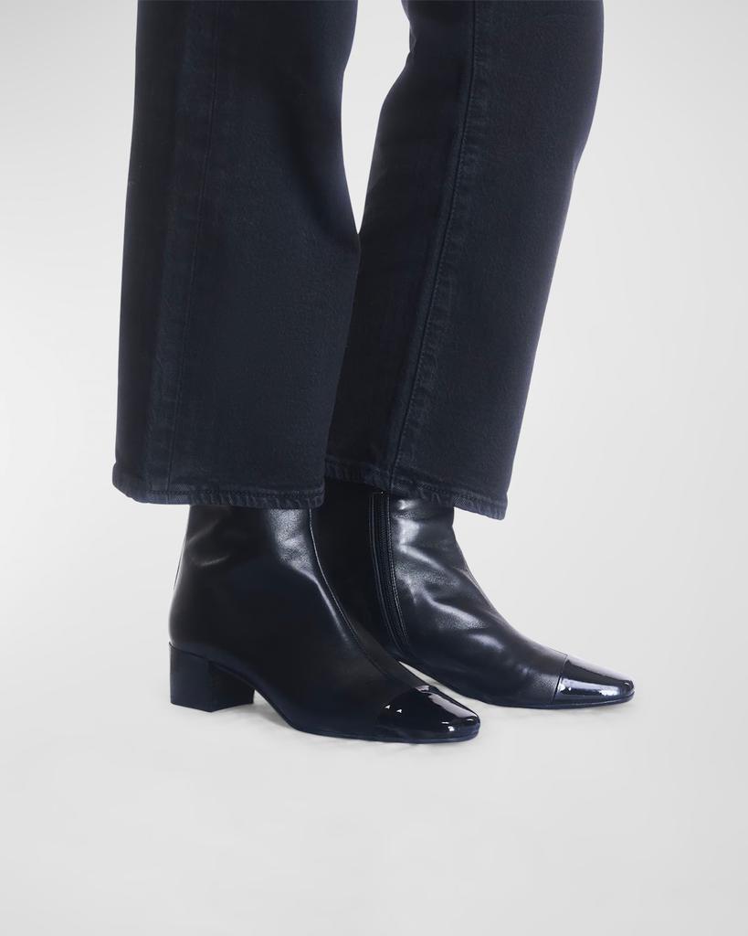 CAREL Mixed Leather Cap-Toe Booties