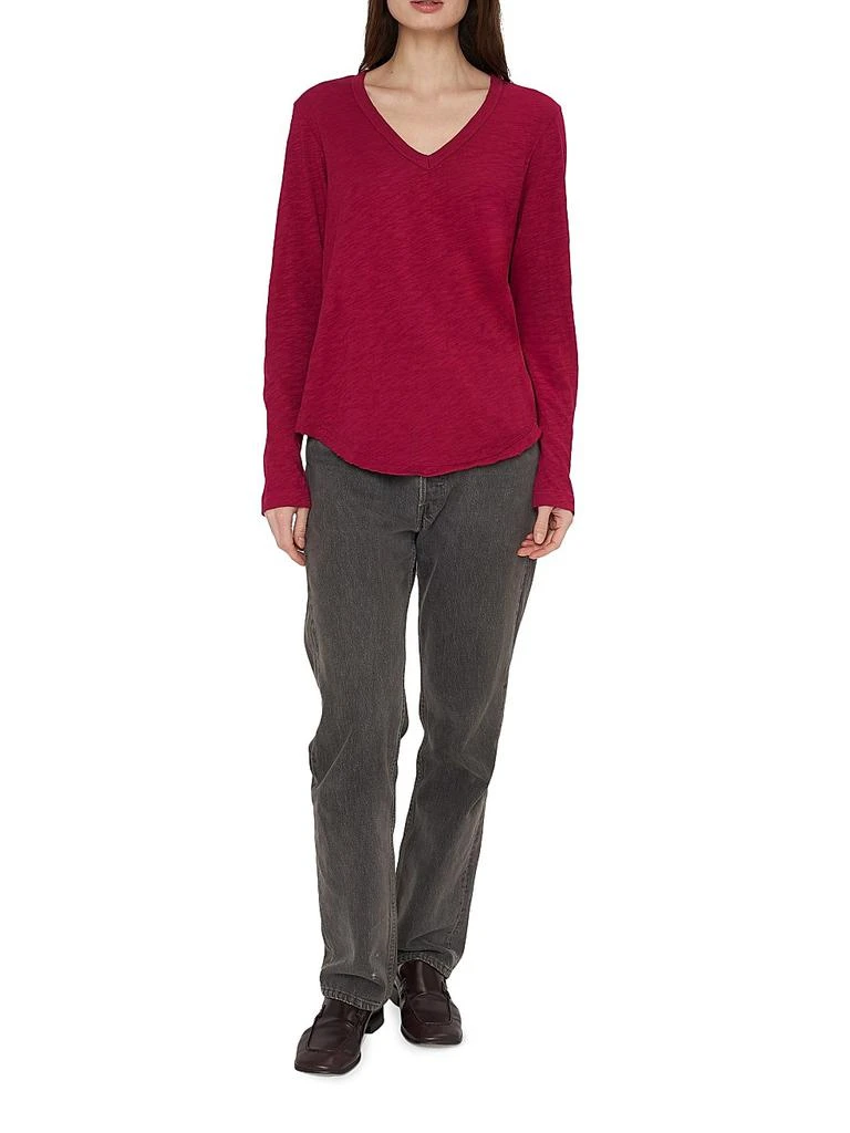 Wilt Long Sleeve V-Neck Raw Hem Shirttail 2