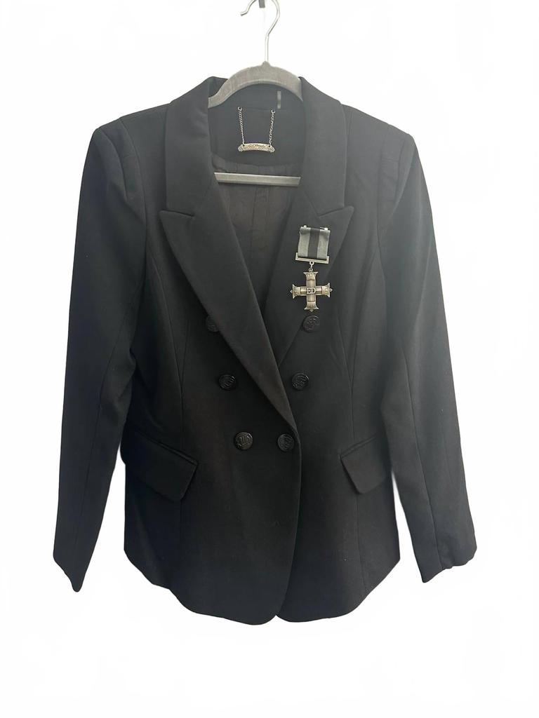 Ed Hardy Women's Double Breasted Embroidered Blazer In Black