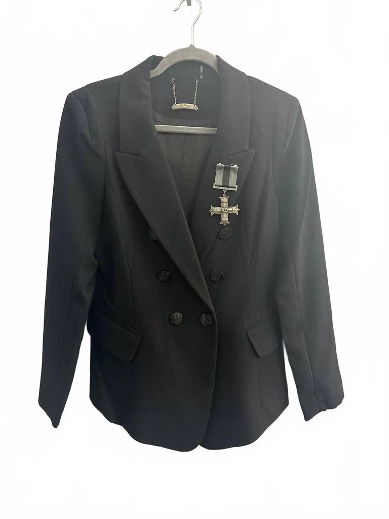 Ed Hardy Women's Double Breasted Embroidered Blazer In Black 2