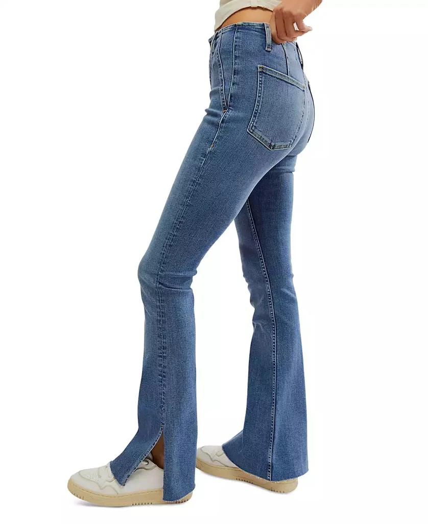 Free People Women's Level Up Mid-Rise Slit Bootcut Jeans 3